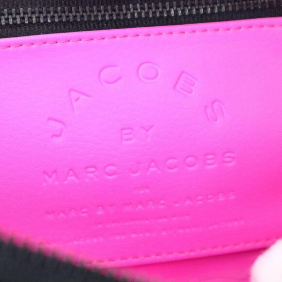 Marc by Marc Jacobs Pebble Leather Long Wallet Black Pink Unisex - Picture 12 of 14